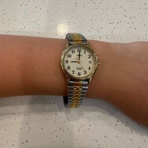 Timex Indiglo Two-Tone Gold and Silver Water Resistant Watch
